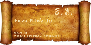 Burzu Mihály névjegykártya